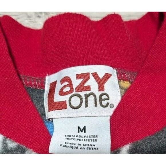 Lazy One Happy Camper Footy Pajamas Zip Up Men's Size Medium w/ Back Rear Flap - Picture 2 of 12